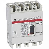 Автоматический выключатель DRX125 термомагнитный 100A 4П 36KA | код. 027078 |  Legrand 